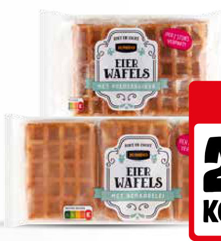 Jumbo eierwafels en eierwafels met poedersuiker