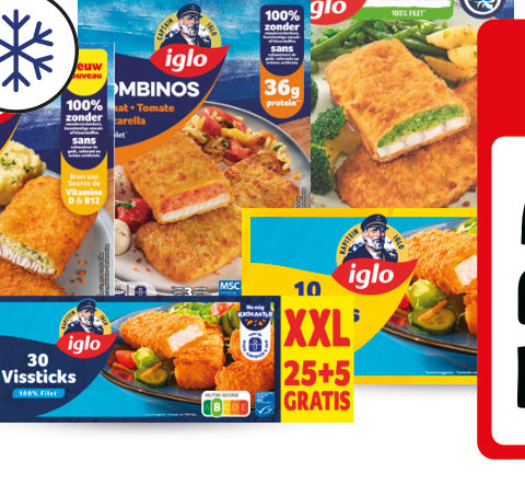 Iglo vissticks en kombino's