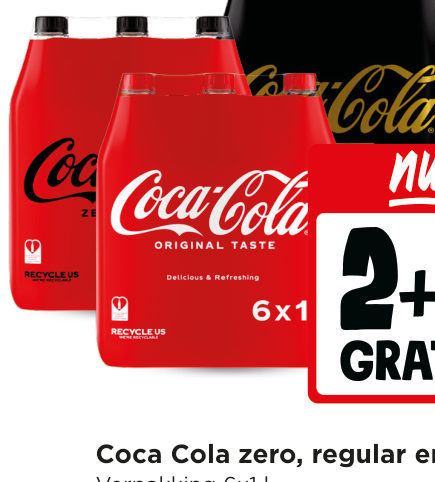 Coca Cola zero, regular en no caffeine