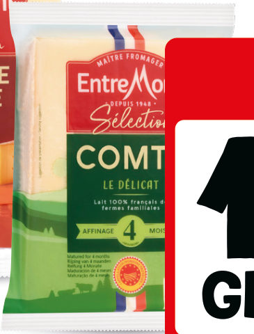 Entremont Gruyère AOP, Compté AOP en Emmental stick