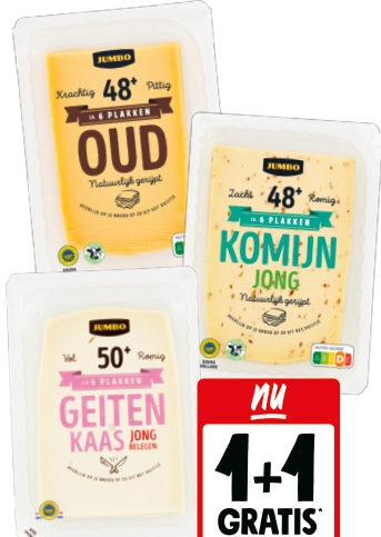 Jumbo goudse kaassneetjes 48+ BGA, 50+ BGA en 30+